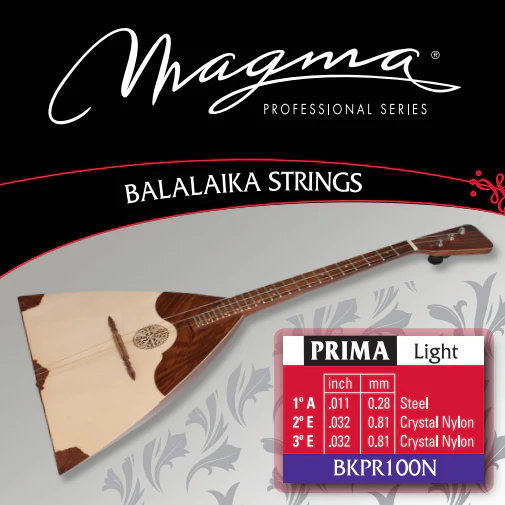 Magma BKPR100N Balalaika Strings, Prima Light, Steel and Crystal Nylon